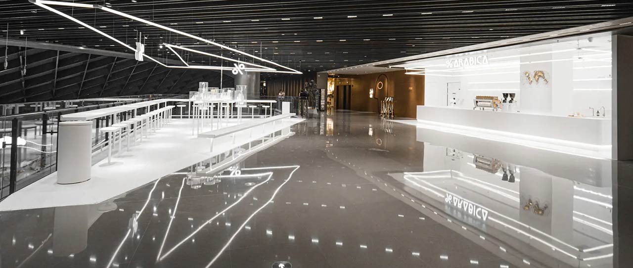 Oriental Crystal Silicon and % Arabica Work Together to Create the Perfect Coffee Space